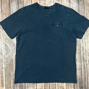 AETHER Short Sleeve Crew Neck Pocket T-Shirt 2XL Blue Mens Cotton